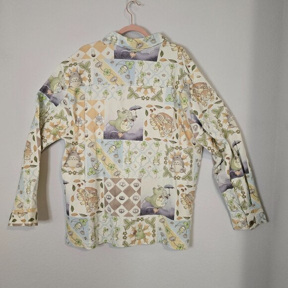 NWOT Box Lunch Studio Ghibli My Neighbor Totoro Patchwork Denim Jacket Size XL - Picture 7 of 8
